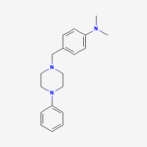 molecular formula C19H25N3 B5644623 N,N-dimethyl-4-[(4-phenyl-1-piperazinyl)methyl]aniline 