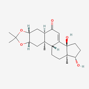B564464 (1R,2R,4S,8R,10R,14R,17S,18R)-14,17-dihydroxy-2,6,6,18-tetramethyl-5,7-dioxapentacyclo[11.7.0.02,10.04,8.014,18]icos-12-en-11-one CAS No. 19892-43-4