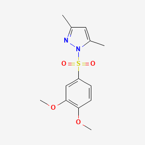 molecular formula C13H16N2O4S B5644681 1-[(3,4-dimethoxyphenyl)sulfonyl]-3,5-dimethyl-1H-pyrazole 