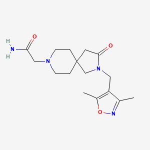 molecular formula C16H24N4O3 B5644683 2-{2-[(3,5-dimethylisoxazol-4-yl)methyl]-3-oxo-2,8-diazaspiro[4.5]dec-8-yl}acetamide 