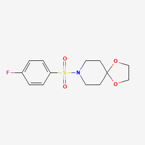 molecular formula C13H16FNO4S B5644691 8-[(4-fluorophenyl)sulfonyl]-1,4-dioxa-8-azaspiro[4.5]decane 
