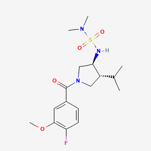 molecular formula C17H26FN3O4S B5644693 N'-[(3S*,4R*)-1-(4-fluoro-3-methoxybenzoyl)-4-isopropyl-3-pyrrolidinyl]-N,N-dimethylsulfamide 