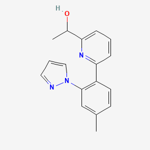 molecular formula C17H17N3O B5644703 1-{6-[4-methyl-2-(1H-pyrazol-1-yl)phenyl]pyridin-2-yl}ethanol 