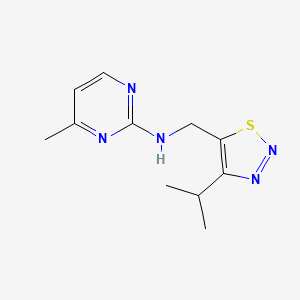 molecular formula C11H15N5S B5644712 N-[(4-isopropyl-1,2,3-thiadiazol-5-yl)methyl]-4-methylpyrimidin-2-amine 
