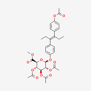 molecular formula C33H38O12 B564472 乙酰己烯雌酚 2,3,4-三-O-乙酰基--D-葡萄糖醛酸甲酯 CAS No. 40269-22-5