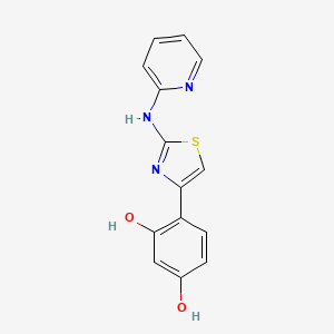 molecular formula C14H11N3O2S B5644734 4-[2-(2-pyridinylamino)-1,3-thiazol-4-yl]-1,3-benzenediol 