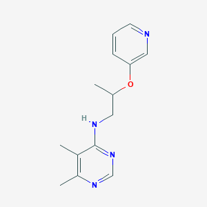molecular formula C14H18N4O B5644748 5,6-dimethyl-N-[2-(pyridin-3-yloxy)propyl]pyrimidin-4-amine 
