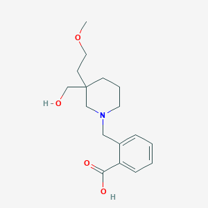 molecular formula C17H25NO4 B5644754 2-{[3-(hydroxymethyl)-3-(2-methoxyethyl)-1-piperidinyl]methyl}benzoic acid 