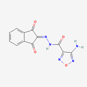 molecular formula C12H7N5O4 B5644757 4-amino-N'-(1,3-dioxo-1,3-dihydro-2H-inden-2-ylidene)-1,2,5-oxadiazole-3-carbohydrazide 
