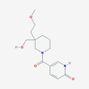 molecular formula C15H22N2O4 B5644759 5-{[3-(hydroxymethyl)-3-(2-methoxyethyl)-1-piperidinyl]carbonyl}-2(1H)-pyridinone 