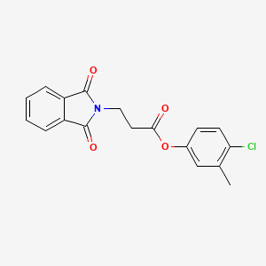 molecular formula C18H14ClNO4 B5644765 4-chloro-3-methylphenyl 3-(1,3-dioxo-1,3-dihydro-2H-isoindol-2-yl)propanoate 