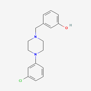 molecular formula C17H19ClN2O B5644773 3-{[4-(3-chlorophenyl)-1-piperazinyl]methyl}phenol 