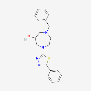 molecular formula C20H22N4OS B5644793 1-benzyl-4-(5-phenyl-1,3,4-thiadiazol-2-yl)-1,4-diazepan-6-ol 