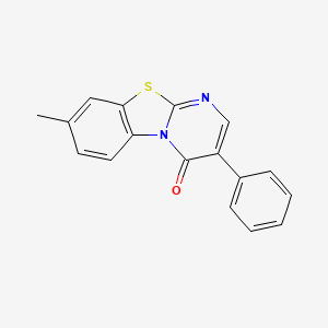 molecular formula C17H12N2OS B5644818 8-甲基-3-苯基-4H-嘧啶并[2,1-b][1,3]苯并噻唑-4-酮 