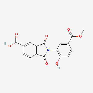 molecular formula C17H11NO7 B5644826 2-[2-hydroxy-5-(methoxycarbonyl)phenyl]-1,3-dioxo-5-isoindolinecarboxylic acid 