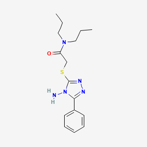 molecular formula C16H23N5OS B5644852 2-[(4-amino-5-phenyl-4H-1,2,4-triazol-3-yl)thio]-N,N-dipropylacetamide 