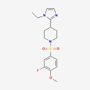 molecular formula C17H22FN3O3S B5644876 4-(1-ethyl-1H-imidazol-2-yl)-1-[(3-fluoro-4-methoxyphenyl)sulfonyl]piperidine 