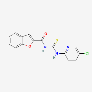 molecular formula C15H10ClN3O2S B5644882 N-{[(5-chloro-2-pyridinyl)amino]carbonothioyl}-1-benzofuran-2-carboxamide 