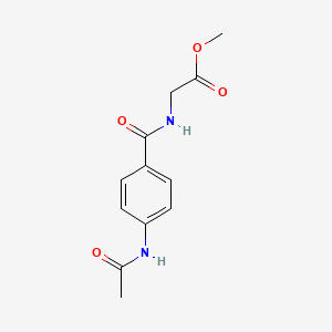 molecular formula C12H14N2O4 B5644943 methyl N-[4-(acetylamino)benzoyl]glycinate 