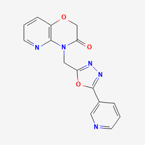 molecular formula C15H11N5O3 B5644951 4-[(5-pyridin-3-yl-1,3,4-oxadiazol-2-yl)methyl]-2H-pyrido[3,2-b][1,4]oxazin-3(4H)-one 