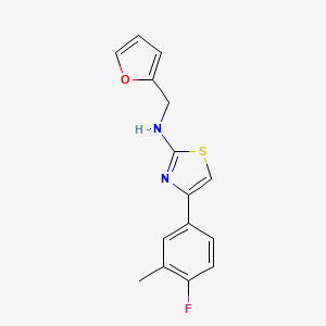 molecular formula C15H13FN2OS B5644982 4-(4-fluoro-3-methylphenyl)-N-(2-furylmethyl)-1,3-thiazol-2-amine 