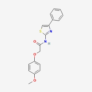 molecular formula C18H16N2O3S B5645013 2-(4-methoxyphenoxy)-N-(4-phenyl-1,3-thiazol-2-yl)acetamide 