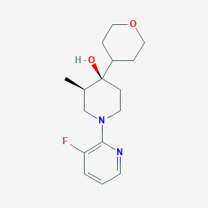 molecular formula C16H23FN2O2 B5645027 (3R*,4R*)-1-(3-fluoro-2-pyridinyl)-3-methyl-4-(tetrahydro-2H-pyran-4-yl)-4-piperidinol 