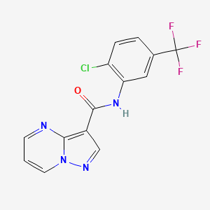 molecular formula C14H8ClF3N4O B5645033 N-[2-chloro-5-(trifluoromethyl)phenyl]pyrazolo[1,5-a]pyrimidine-3-carboxamide 