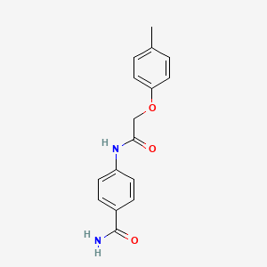molecular formula C16H16N2O3 B5645036 4-{[(4-methylphenoxy)acetyl]amino}benzamide 