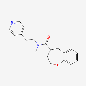 molecular formula C19H22N2O2 B5645069 N-methyl-N-(2-pyridin-4-ylethyl)-2,3,4,5-tetrahydro-1-benzoxepine-4-carboxamide 