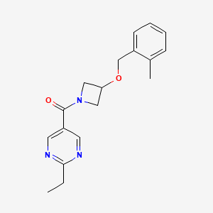 molecular formula C18H21N3O2 B5645100 2-ethyl-5-({3-[(2-methylbenzyl)oxy]-1-azetidinyl}carbonyl)pyrimidine 