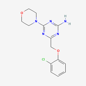 molecular formula C14H16ClN5O2 B5645102 4-[(2-chlorophenoxy)methyl]-6-morpholin-4-yl-1,3,5-triazin-2-amine 