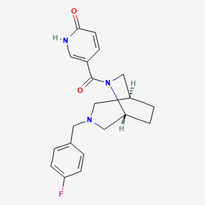 molecular formula C20H22FN3O2 B5645108 5-{[(1S*,5R*)-3-(4-fluorobenzyl)-3,6-diazabicyclo[3.2.2]non-6-yl]carbonyl}pyridin-2(1H)-one 