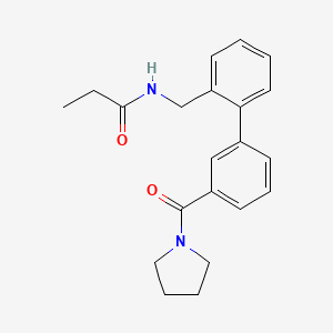 molecular formula C21H24N2O2 B5645125 N-{[3'-(pyrrolidin-1-ylcarbonyl)biphenyl-2-yl]methyl}propanamide 