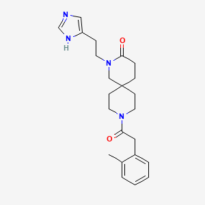 molecular formula C23H30N4O2 B5645126 2-[2-(1H-imidazol-4-yl)ethyl]-9-[(2-methylphenyl)acetyl]-2,9-diazaspiro[5.5]undecan-3-one 