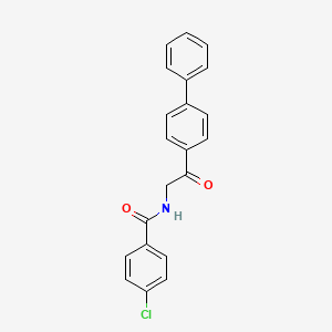 molecular formula C21H16ClNO2 B5645141 N-[2-(4-biphenylyl)-2-oxoethyl]-4-chlorobenzamide 