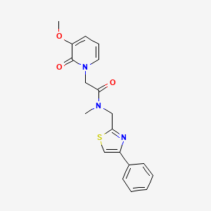 molecular formula C19H19N3O3S B5645157 2-(3-methoxy-2-oxopyridin-1(2H)-yl)-N-methyl-N-[(4-phenyl-1,3-thiazol-2-yl)methyl]acetamide 