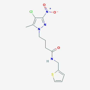 molecular formula C13H15ClN4O3S B5645188 4-(4-chloro-5-methyl-3-nitro-1H-pyrazol-1-yl)-N-(2-thienylmethyl)butanamide 