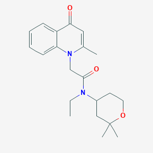 molecular formula C21H28N2O3 B5645198 N-(2,2-dimethyltetrahydro-2H-pyran-4-yl)-N-ethyl-2-(2-methyl-4-oxoquinolin-1(4H)-yl)acetamide 