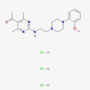 molecular formula C21H32Cl3N5O2 B056452 2-(2-(4-(2-Methoxyphenyl)-1-piperazinyl)ethyl)amino-5-acetyl-4,6-dimethylpyrimidine CAS No. 121264-02-6