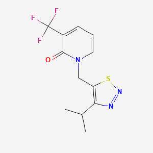 molecular formula C12H12F3N3OS B5645208 1-[(4-isopropyl-1,2,3-thiadiazol-5-yl)methyl]-3-(trifluoromethyl)pyridin-2(1H)-one 