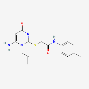 molecular formula C16H18N4O2S B5645213 2-[(1-allyl-6-amino-4-oxo-1,4-dihydro-2-pyrimidinyl)thio]-N-(4-methylphenyl)acetamide 