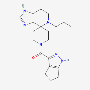 molecular formula C20H28N6O B5645229 5-propyl-1'-(1,4,5,6-tetrahydrocyclopenta[c]pyrazol-3-ylcarbonyl)-1,5,6,7-tetrahydrospiro[imidazo[4,5-c]pyridine-4,4'-piperidine] 