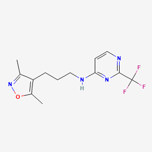 molecular formula C13H15F3N4O B5645237 N-[3-(3,5-dimethylisoxazol-4-yl)propyl]-2-(trifluoromethyl)pyrimidin-4-amine 