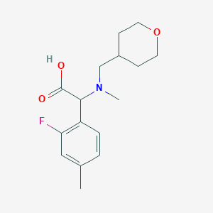 molecular formula C16H22FNO3 B5645239 (2-fluoro-4-methylphenyl)[methyl(tetrahydro-2H-pyran-4-ylmethyl)amino]acetic acid 