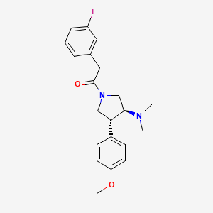 molecular formula C21H25FN2O2 B5645251 (3S*,4R*)-1-[(3-fluorophenyl)acetyl]-4-(4-methoxyphenyl)-N,N-dimethylpyrrolidin-3-amine 