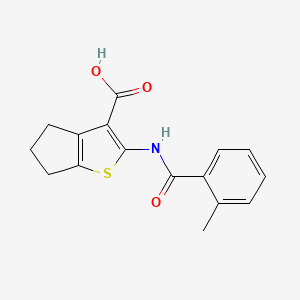 molecular formula C16H15NO3S B5645254 2-[(2-methylbenzoyl)amino]-5,6-dihydro-4H-cyclopenta[b]thiophene-3-carboxylic acid 