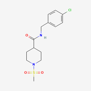 molecular formula C14H19ClN2O3S B5645288 N-(4-chlorobenzyl)-1-(methylsulfonyl)-4-piperidinecarboxamide 