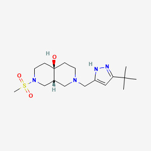 molecular formula C17H30N4O3S B5645307 (4aR*,8aR*)-2-[(5-tert-butyl-1H-pyrazol-3-yl)methyl]-7-(methylsulfonyl)octahydro-2,7-naphthyridin-4a(2H)-ol 