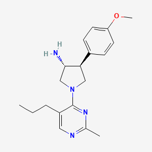 molecular formula C19H26N4O B5645310 (3R*,4S*)-4-(4-methoxyphenyl)-1-(2-methyl-5-propylpyrimidin-4-yl)pyrrolidin-3-amine 